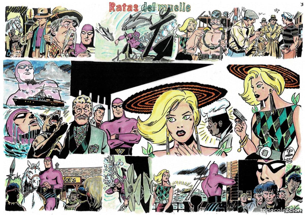 Kino: Poster DIN 4 numero 1499: The Phantom-El Fantasma: version coloreada de Ratas del muelle