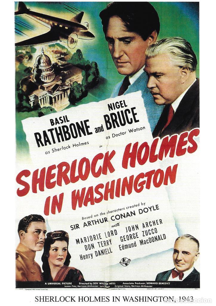 Cinema: Poster DIN 4 numero 1246: Sherlock Holmes in Washington, 1943: Basil Rathbone, Nigel Bruce