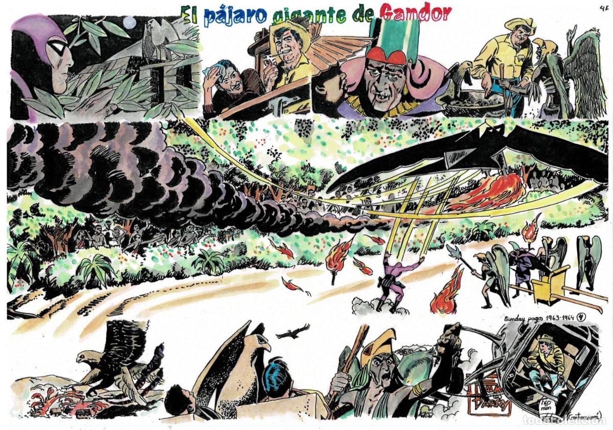 Cinema: Poster DIN 4 numero 1520: The Phantom-El Fantasma: version coloreada de El pajaro gigante de Gandor