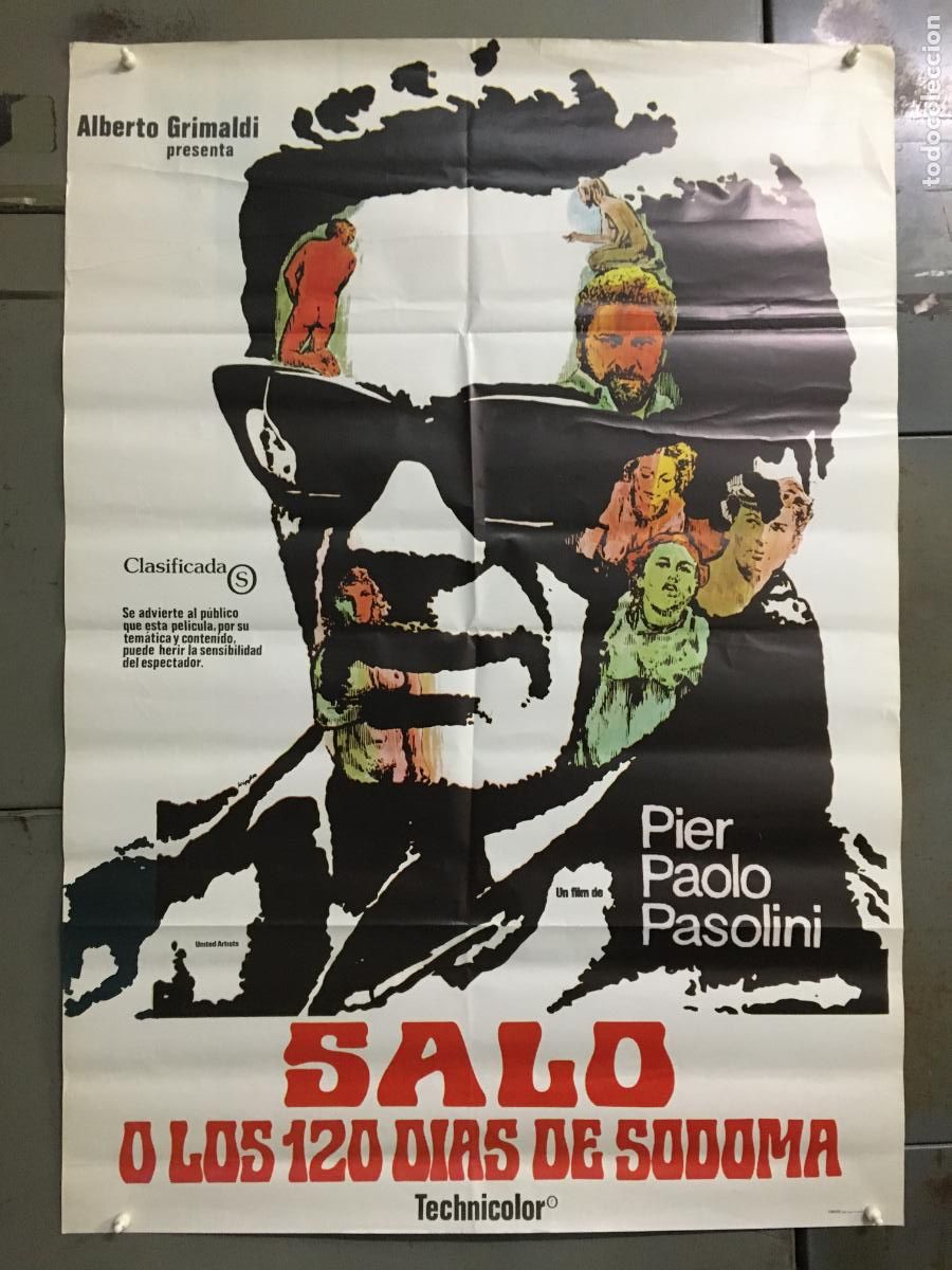 Cinema: AEX51 SALO 120 DIAS DE SODOMA PASOLINI POSTER ORIGINAL 70X100 ESTRENO h0