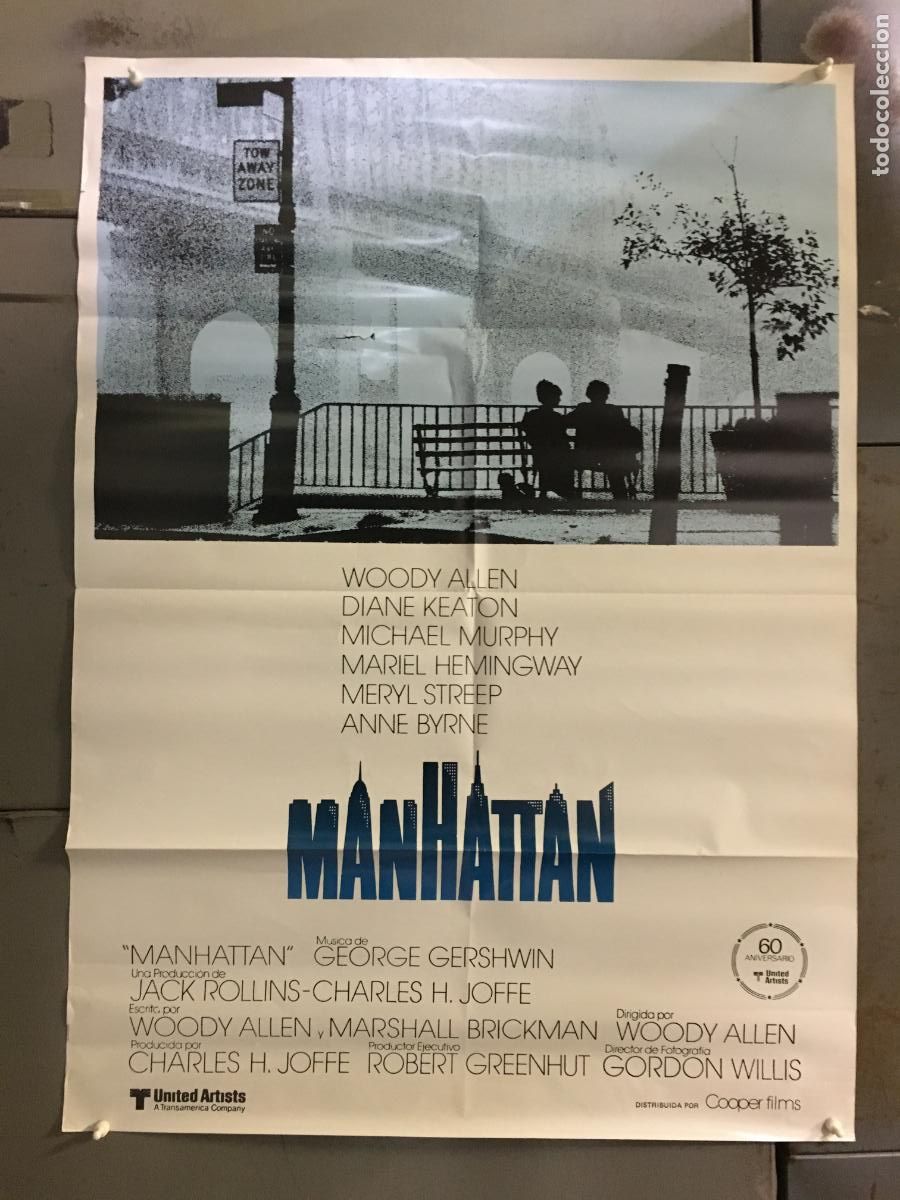 Cine: AEX52 MANHATTAN WOODY ALLEN POSTER ORIGINAL 70X100 ESPA&Ntilde;OL R-80s h0
