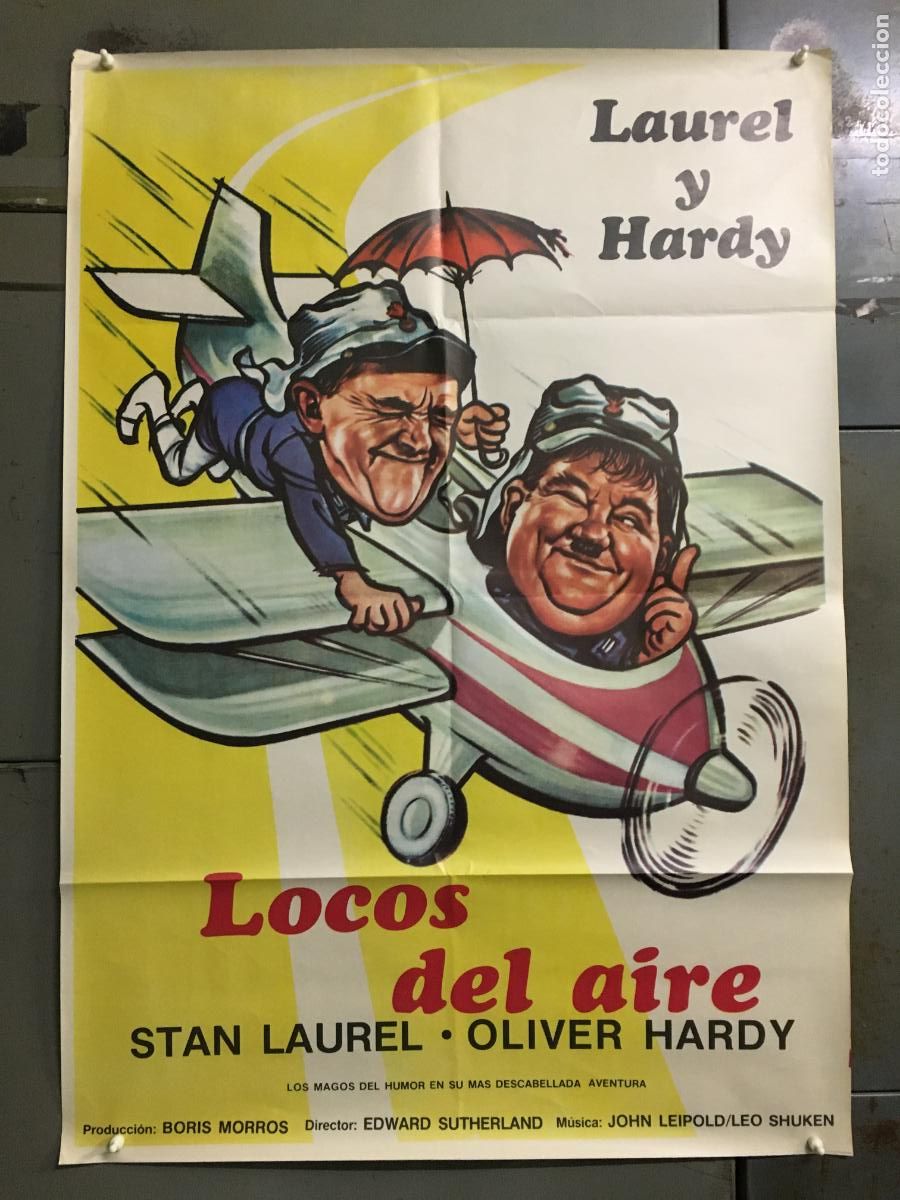 Cine: AEX58 LOCOS DEL AIRE STAN LAUREL OLIVER HARDY LEGION EXTRANJERA POSTER ORIG 70X100 ESPA&Ntilde;OL R-80's h1