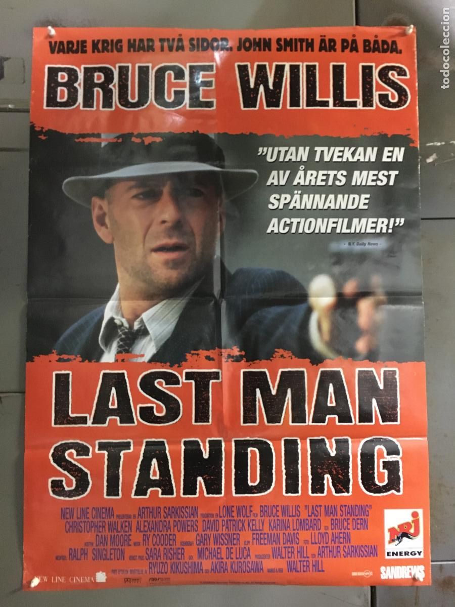 Cine: AEX60 EL ULTIMO HOMBRE BRUCE WILLES POSTER ORIGINAL SUECO 70X100 h0