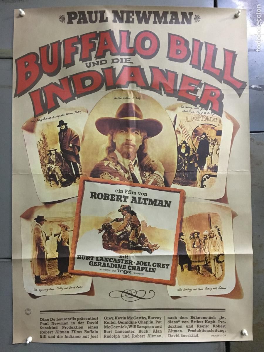 Cine: AEX64 BUFFALO BILL Y LOS INDIOS PAUL NEWMAN ROBERT ALTMAN POSTER ORIGINAL ALEMAN 60X84 h1