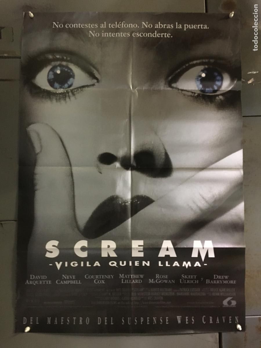 Cine: AEX67 SCREAM NEVE CAMPBELL COURTENEY COX WES CRAVEN POSTER ORIGINAL ESTRENO 70X100 h0