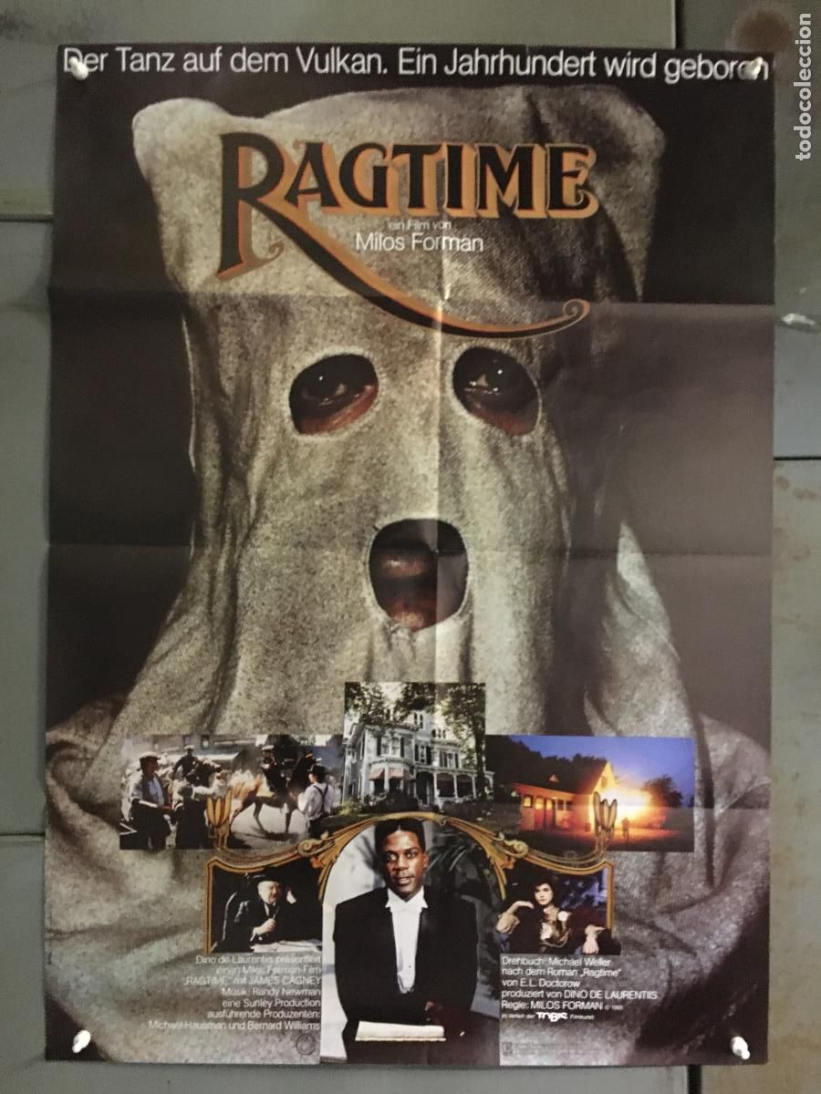 Cine: AEX69 RAGTIME MILOS FORMAN JAMES CAGNEY BLACK CAST POSTER ORIGINAL ALEMAN 60X84 h0
