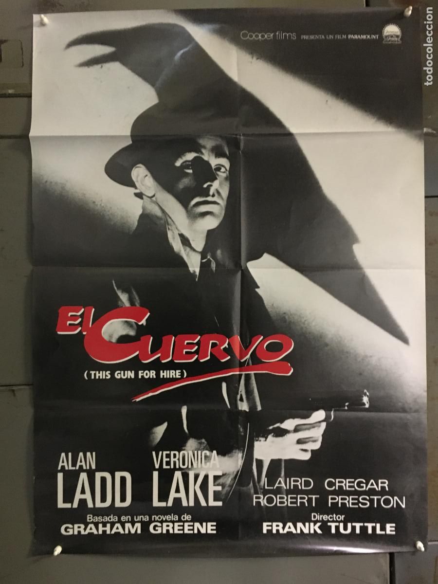 Cine: AEX74 EL CUERVO ALAN LADD VERONICA LAKE FILM NOIR POSTER ORIGINAL 70X100 h0
