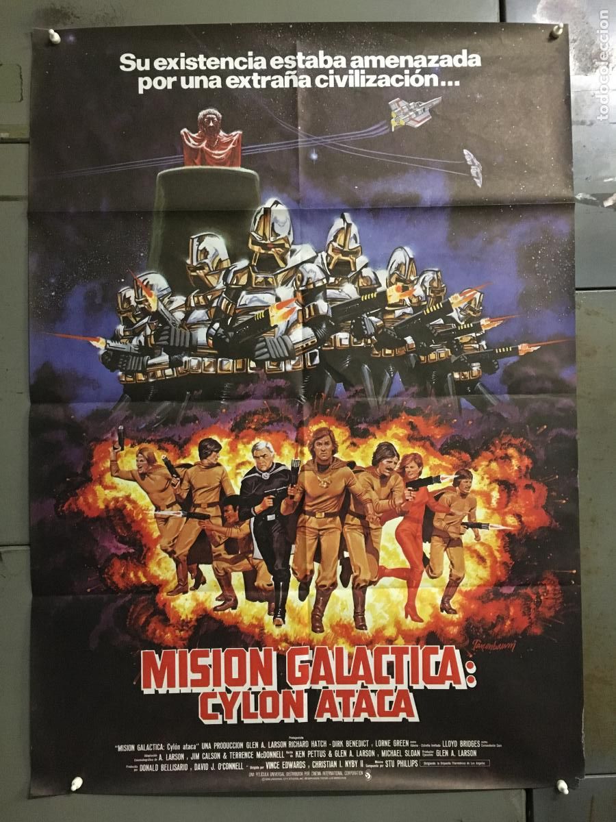 Cine: AEX78 MISION GALACTICA CYLON ATACA TV SERIES POSTER ORIGINAL 70X100 ESTRENO h0