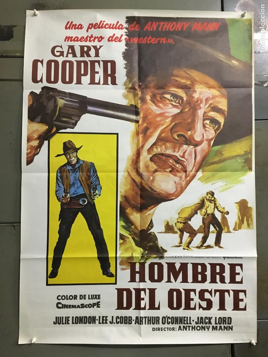 Cine: AEX79 HOMBRE DEL OESTE GARY COOPER POSTER ORIGINAL 70X100 R-86 h1
