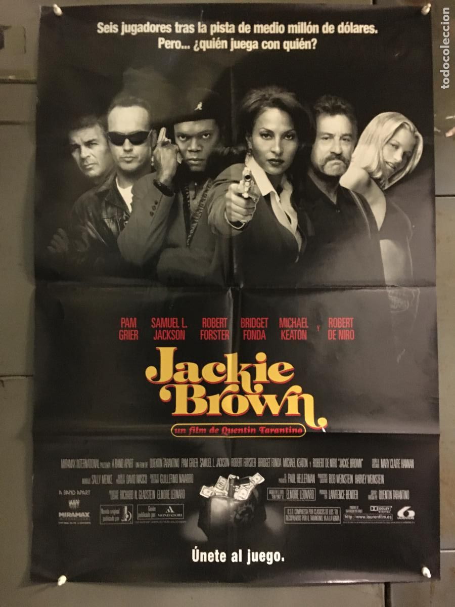 Cine: AEX90 JACKIE BROWN TARANTINO PAM GRIER ROBERT DE NIRO POSTER ORIGINAL 70X100 ESTRENO h0