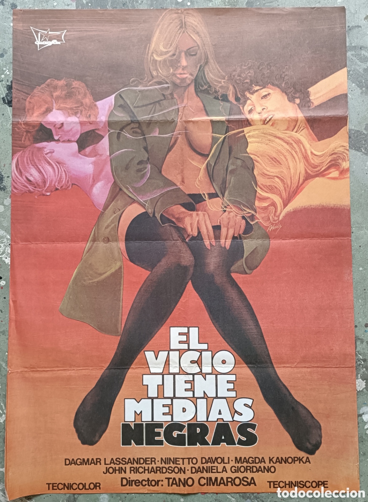 Cine: Cartel de cine. El vicio tiene medias negras.