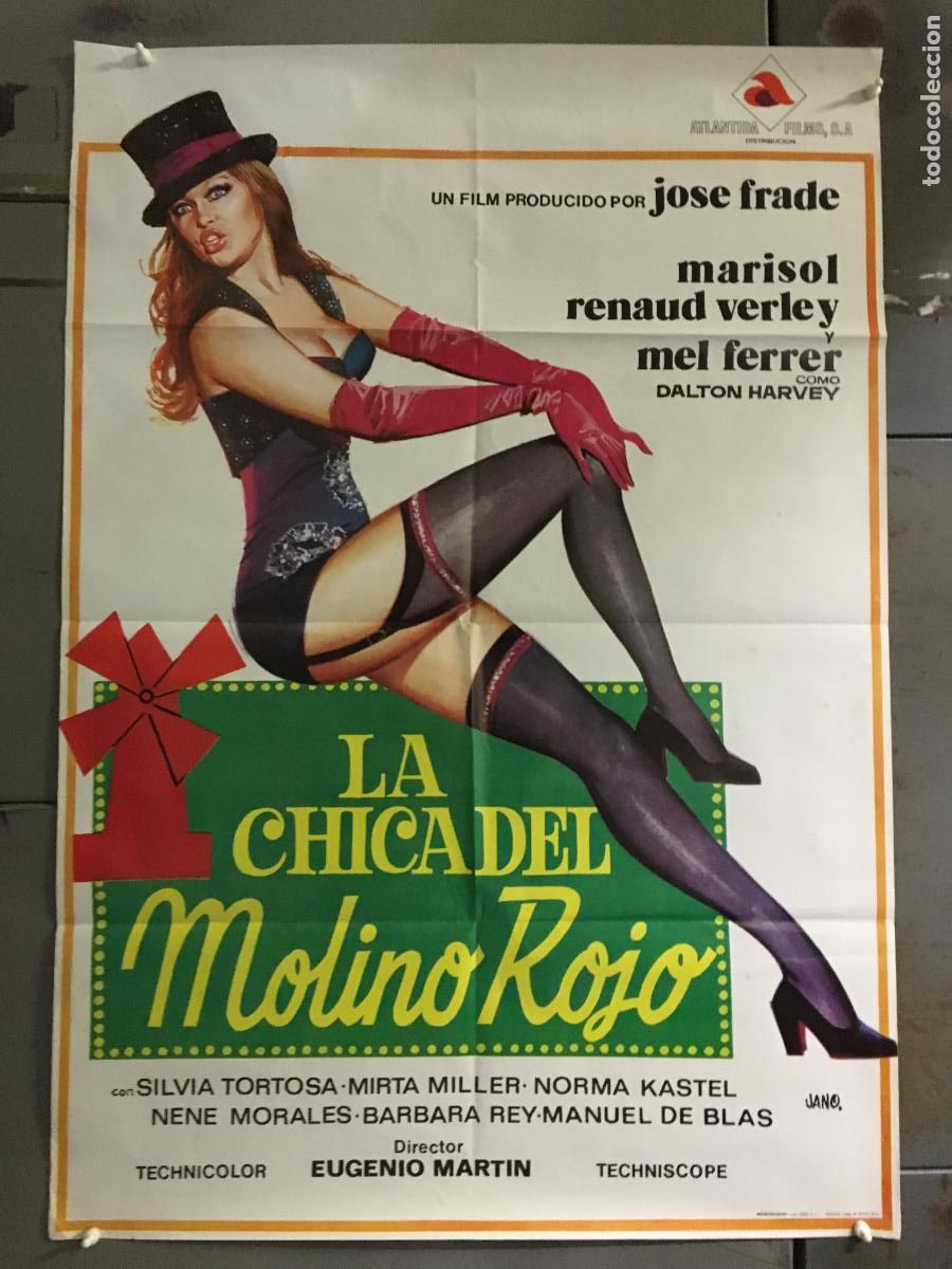 Cine: AEX91 LA CHICA DEL MOLINO ROJO MARISOL POSTER ORIGINAL 70X100 ESTRENO h0