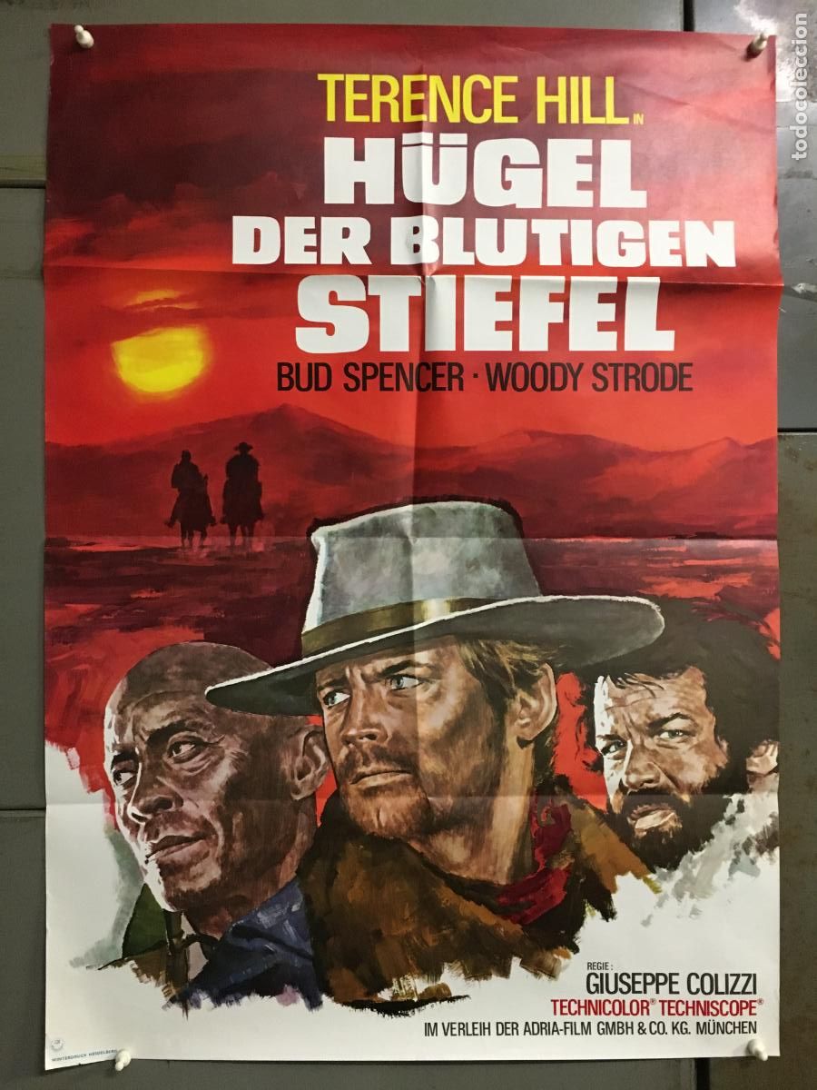 Cinema: AEX93 LA COLINA DE LAS BOTAS BUD SPENCER TERENCE HILL SPAGHETTI POSTER ORIGINAL 60X84 ALEMAN h0