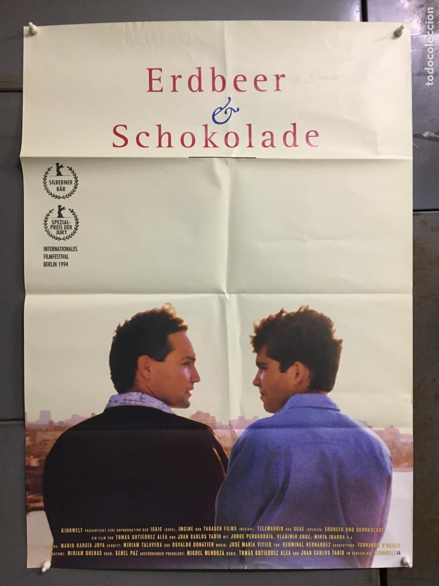 Cine: AEX98 FRESA Y CHOCOLATE TOMAS GUTIERREZ ALEA POSTER ORIGINAL 60X84 ALEMAN h0