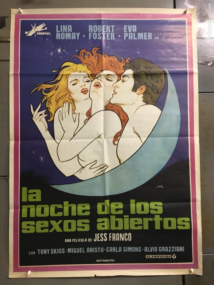 Cine: AEY02 LA NOCHE DE LOS SEXOS ABIERTOS JESUS FRANCO POSTER ORIGINAL 70X100 ESTRENO h1