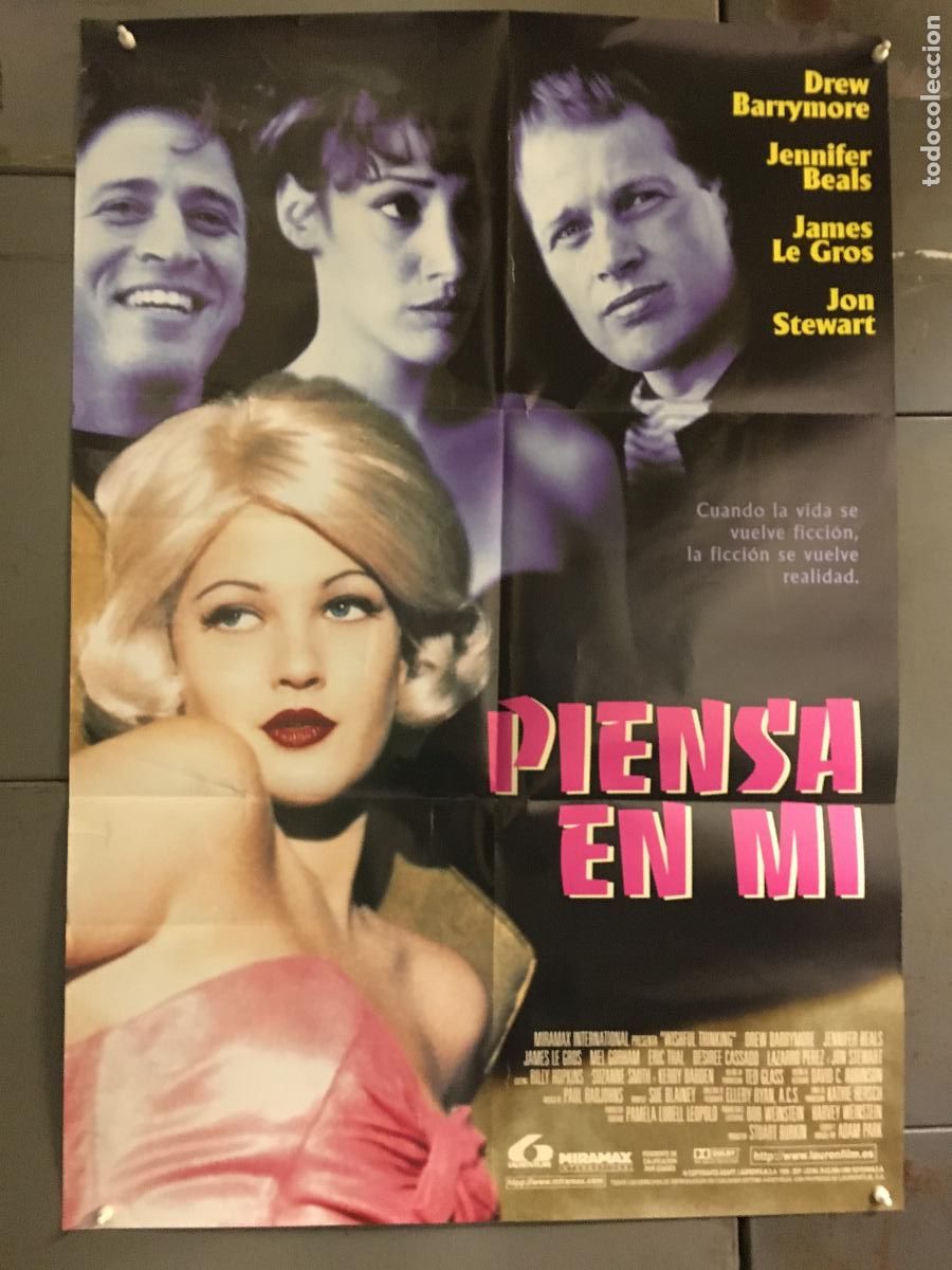 Cine: AEY09 PIENSA EN MI DREW BARRYMORE JENNIFER BEALS POSTER ORIGINAL 70X100 ESTRENO h0