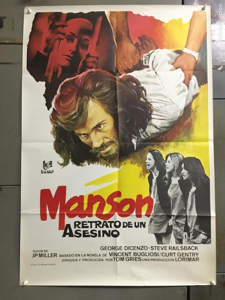 Cine: AEY15 MANSON RETRATO DE UN ASESINO HELTER SKELTER TV SERIES POSTER ORIGINAL 70X100 ESTRENO h0