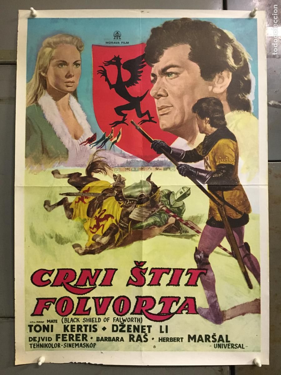 Cine: AEY20 CORAZA NEGRA JANET LEIGH TONY CURTIS POSTER ORIGINAL YUGOSLAVO 50X70 h0