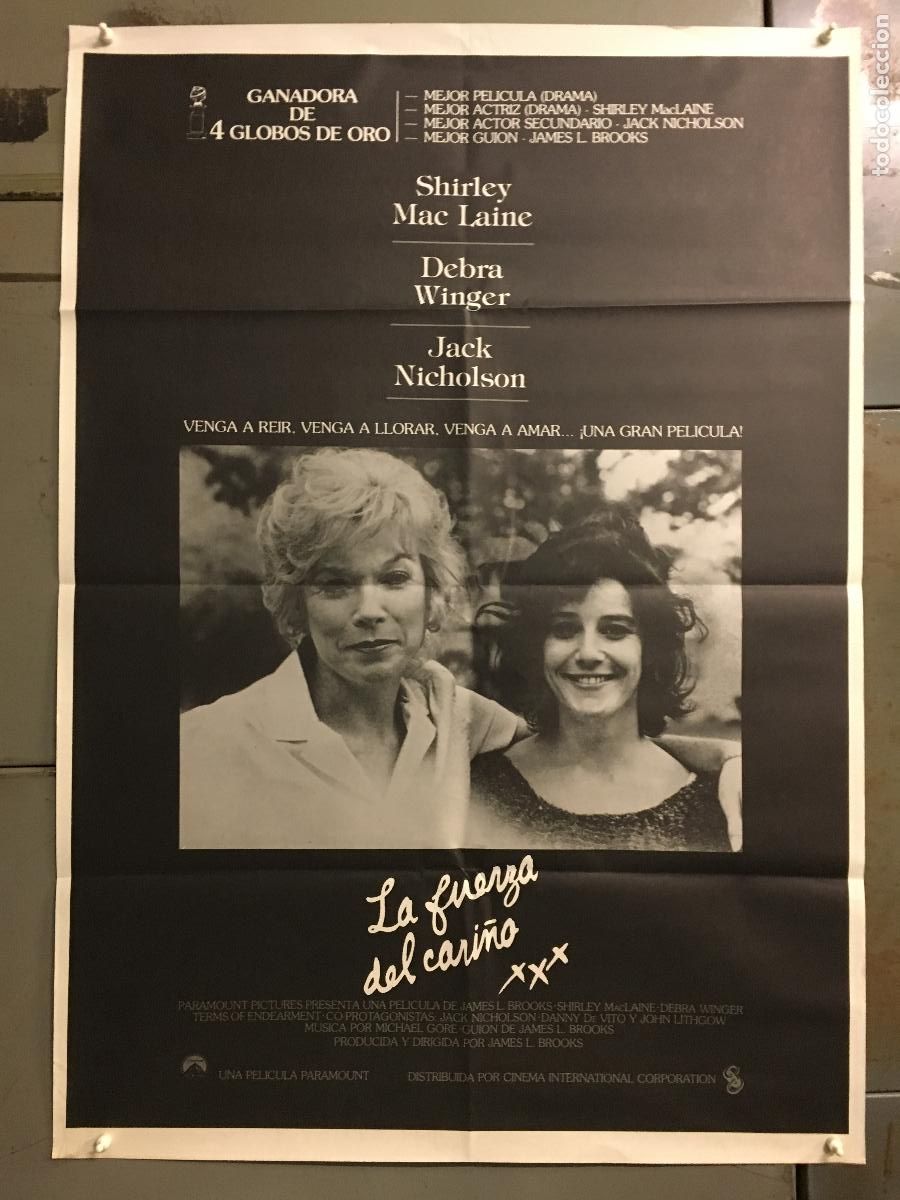 Cine: AEQ27 LA FUERZA DEL CARI&Ntilde;O SHIRLEY MACLAINE DEBRA WINGER POSTER ORIGINAL 70X100 ESTRENO h4