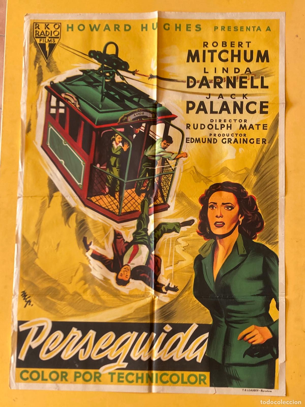Cine: POSTER ORIGINAL, PERSEGUIDA - ROBERT MITCHUM