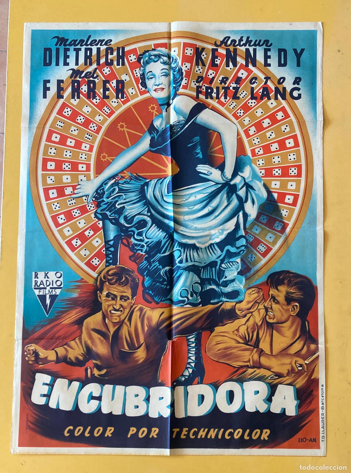 Cine: POSTER ORIGINAL, ENCUBRIDORA - MARLENE DIETRICH