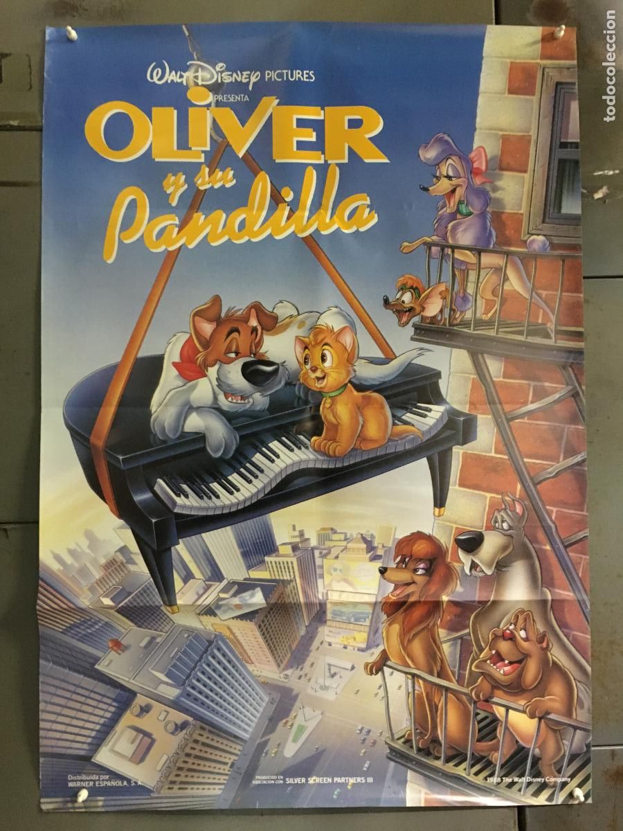 Cine: AEY32 OLIVER Y SU PANDILLA WALT DISNEY POSTER ORIGINAL 70X100 ESTRENO h4