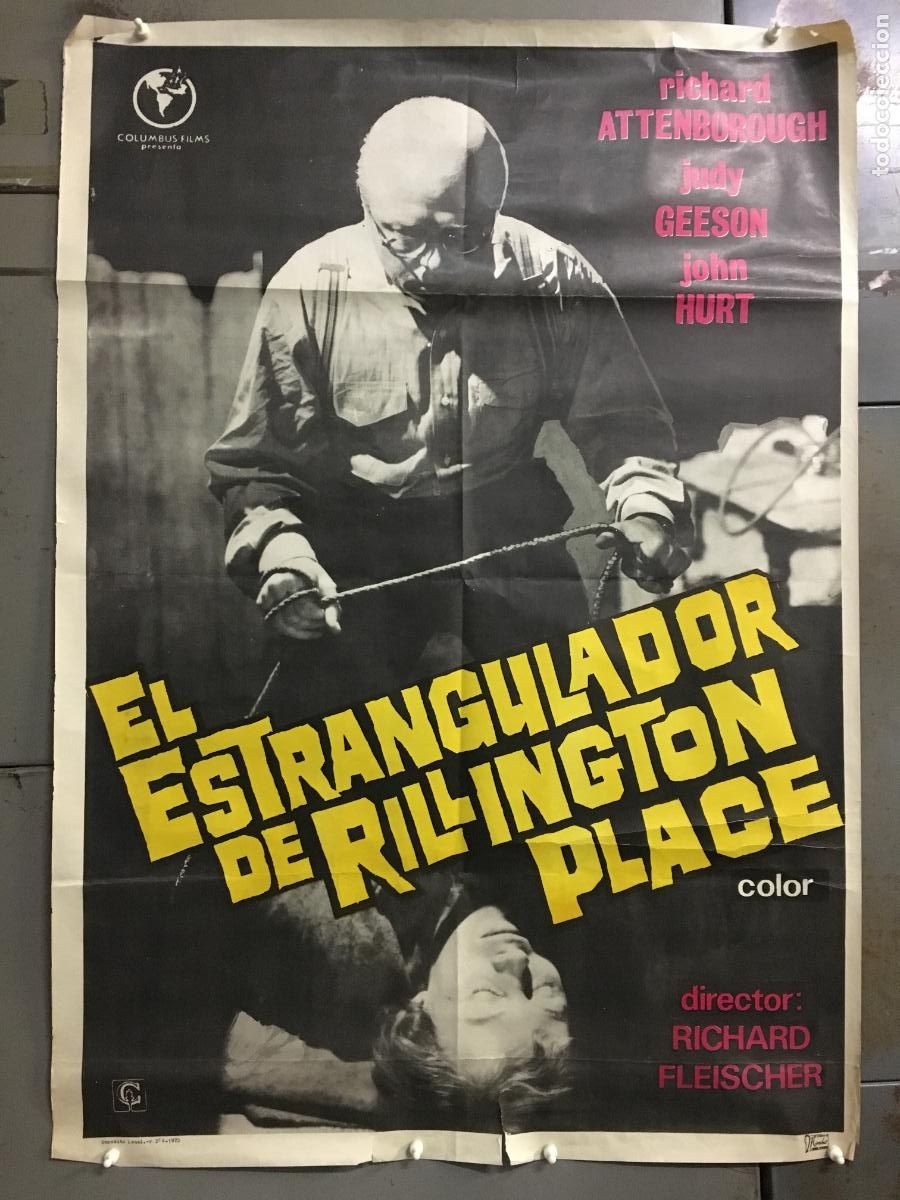 Cine: AEY33 EL ESTRANGULADOR DE RILLINGTON PLACE RICHARD ATTENBOROUGH POSTER ORIGINAL 70X100 ESTRENO h0