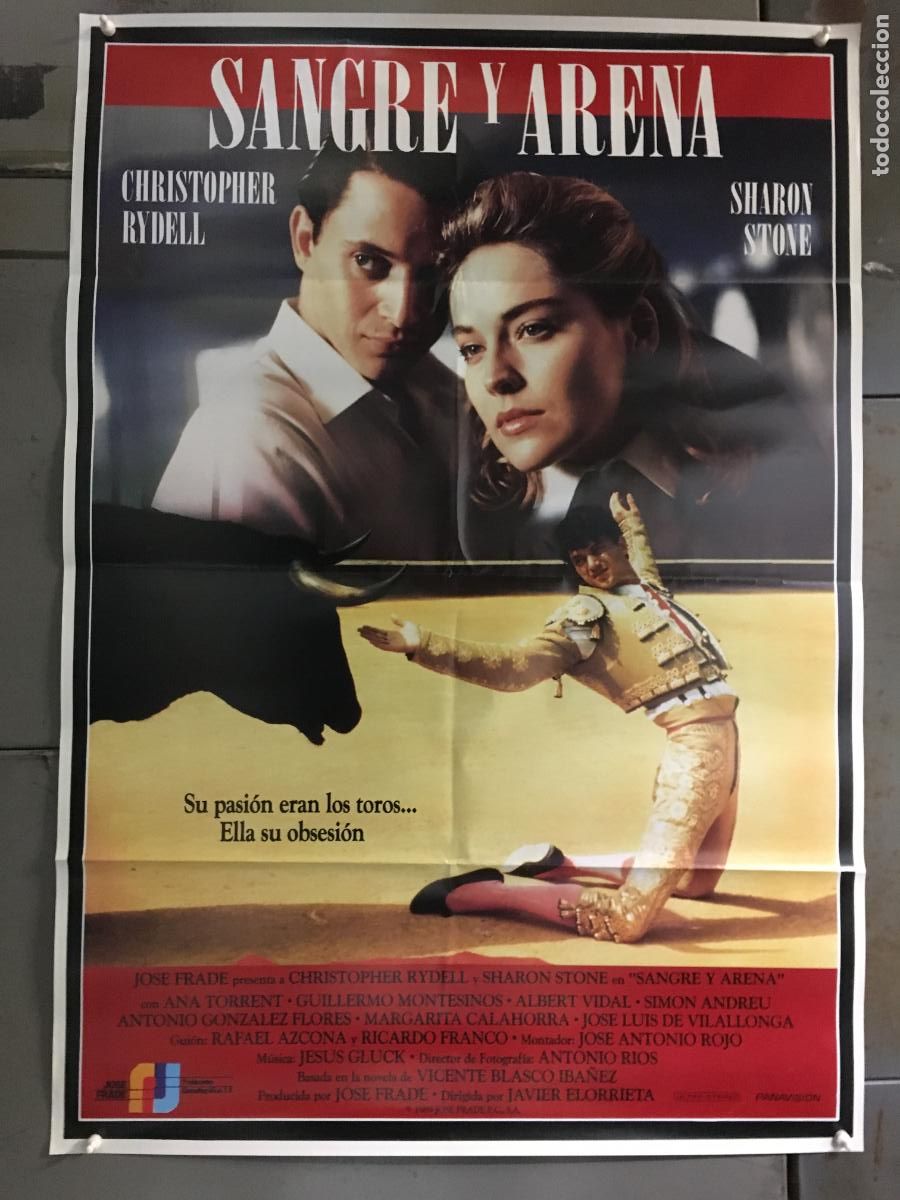 Cine: AEY35 SANGRE Y ARENA SHARON STONE JAVIER ELORRIETA TOROS POSTER 70X100 ESTRENO h1