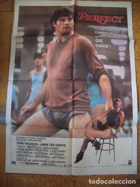Cine: P&oacute;ster original de cine 70x100xm PERFECT, JOHN TRAVOLTA, JAMIE LEE CURTIS, 1985