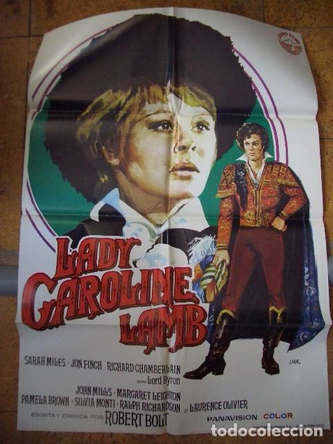 Cine: P&oacute;ster original de cine 70x100xm LADY CAROLINE LAMB. SARAH MILES, JON FINCH. A&Ntilde;O 1973.