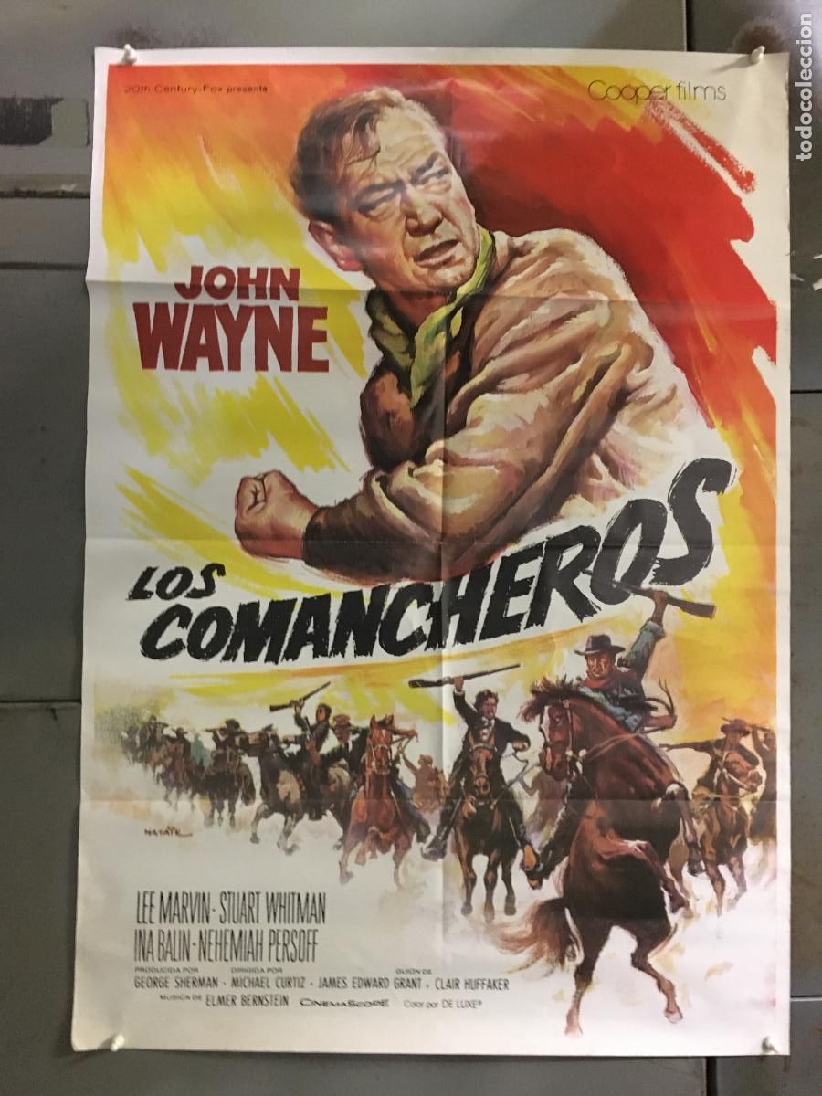 Cin&eacute;ma: AEY70 LOS COMANCHEROS JOHN WAYNE POSTER ORIGINAL 70X100 R-80'S ESPA&Ntilde;OL h0