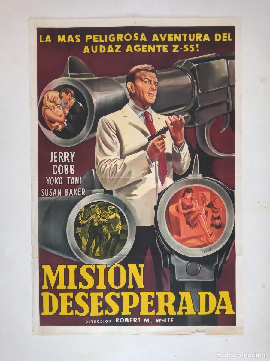 Cine: AGENTE Z-55 MISION HONG KONG (1965) cartel argentino 75 X 110 litografico Germ&aacute;n Cobos Yoko Tani