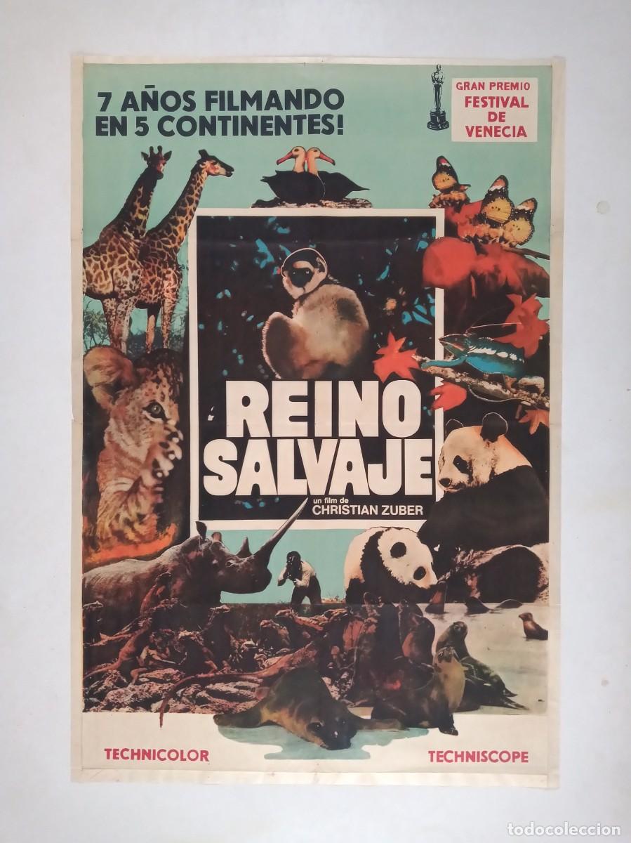 Cine: REINO SALVAJE (1969) cartel argentino 75X110 litografico DOCUMENTAL ANIMALES NATURALEZA PANDA