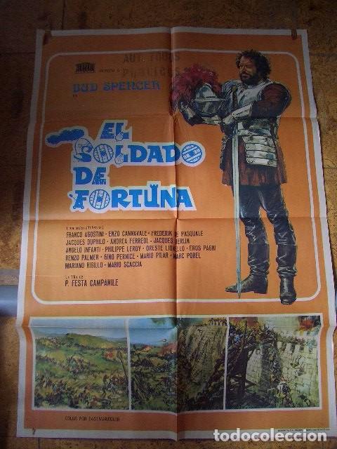 Cine: P&oacute;ster original de cine 70x100xm El soldado de fortuna. Bud Spencer, Franco Agostini, Enzo Cannavale