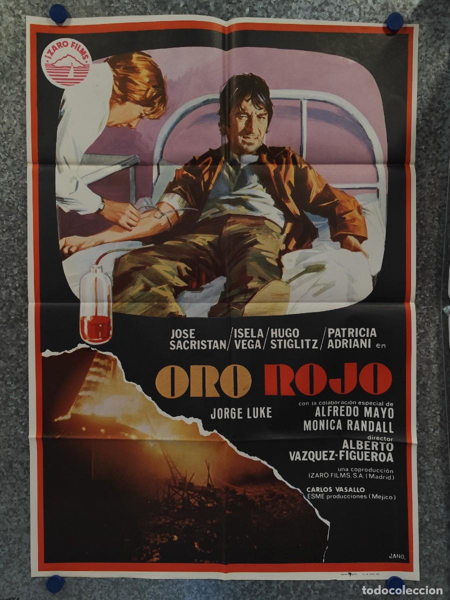Cine: Oro rojo. Jos&eacute; Sacrist&aacute;n, Isela Vega, Hugo Stiglitz, Patricia Adriani. A&Ntilde;O 1978. POSTER ORIGINAL