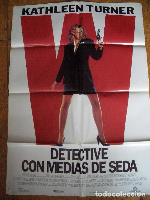 Cine: P&oacute;ster original de cine 70x100xm DETECTIVE CON MEDIAS DE SEDA