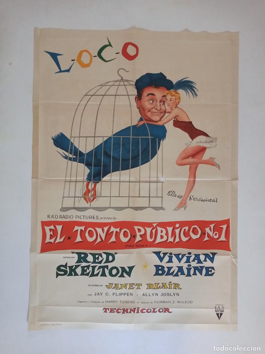 Cine: El Palomo p&uacute;blico n&ordm; 1 (1957) cartel argentino 75 X 110 litografico RED SKELTON VIVIAN BLAINE