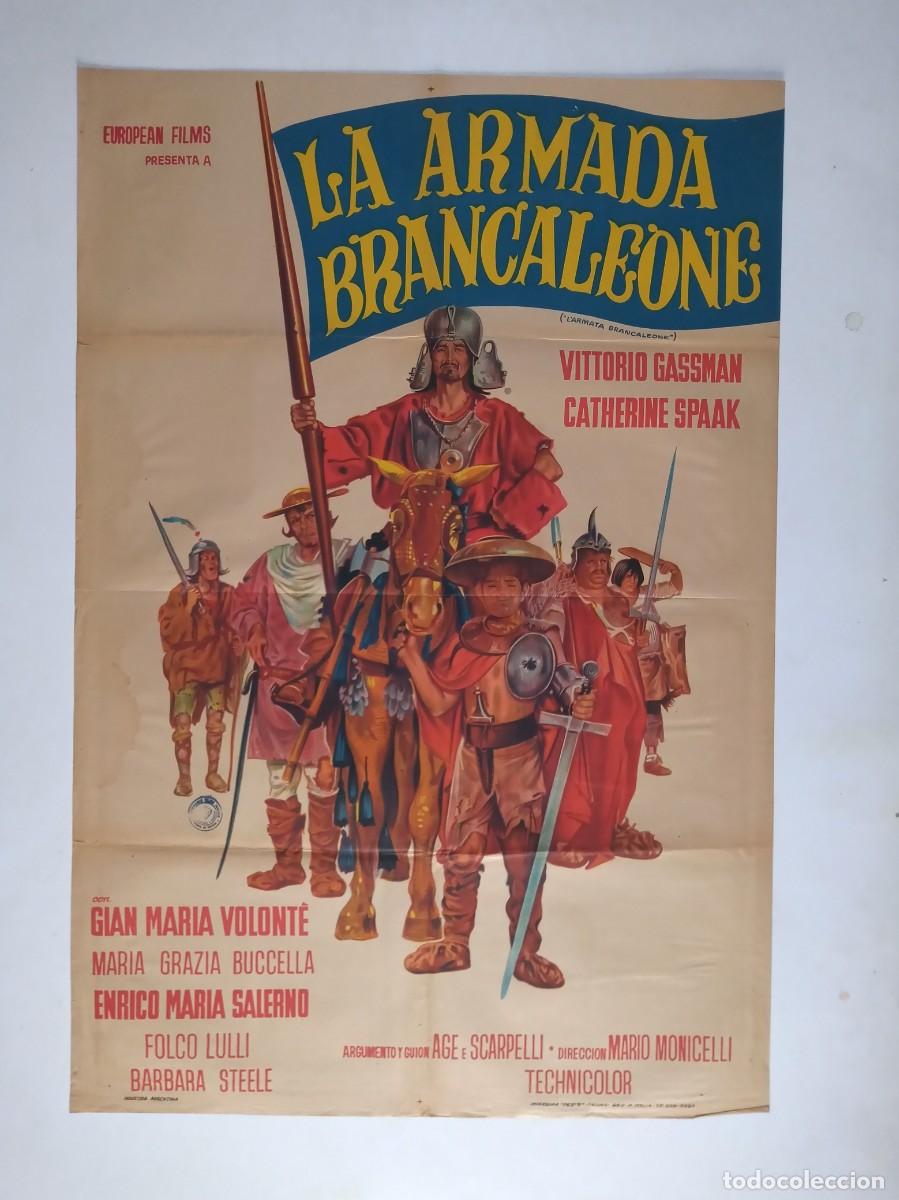 Cine: LA ARMADA BRANCALEONE (1956) cartel argentino 75 X 110 litografico VITORIO GASSMAN CATHERINE SPAAK