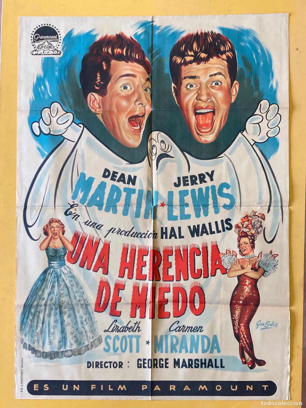 Cine: POSTER ORIGINAL, UNA HERENCIA DE MIEDO - DEAN MARTIN, JERRY LEWIS