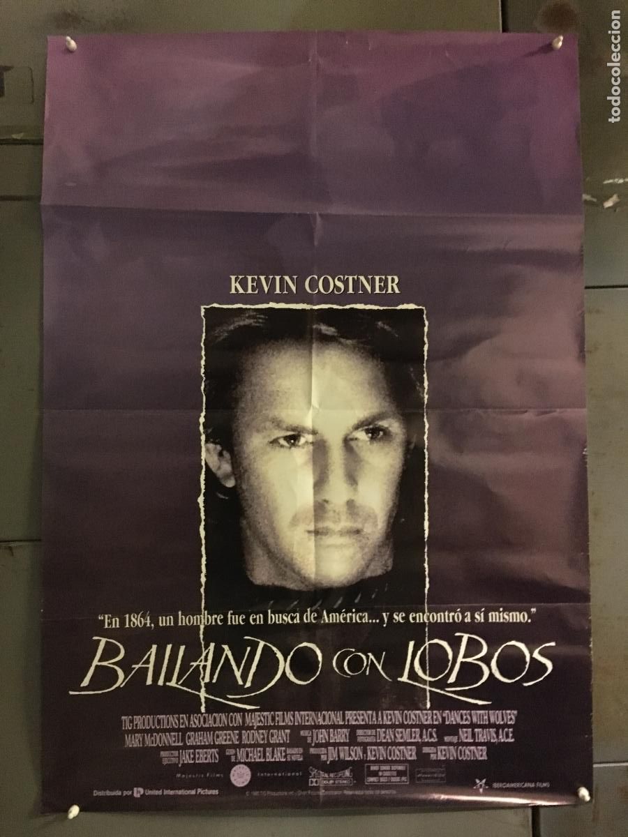 Kino: AEY74 BAILANDO CON LOBOS KEVIN COSTNER INDIOS POSTER ORIGINAL 70X100 ESTRENO h0