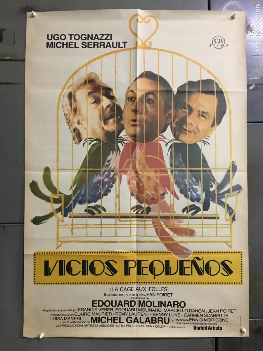 Cine: AEY76 VICIOS PEQUE&Ntilde;OS jaula de las locas UGO TOGNAZZI SERRAULT POSTER ORIGINAL 70X100 ESTRENO h2