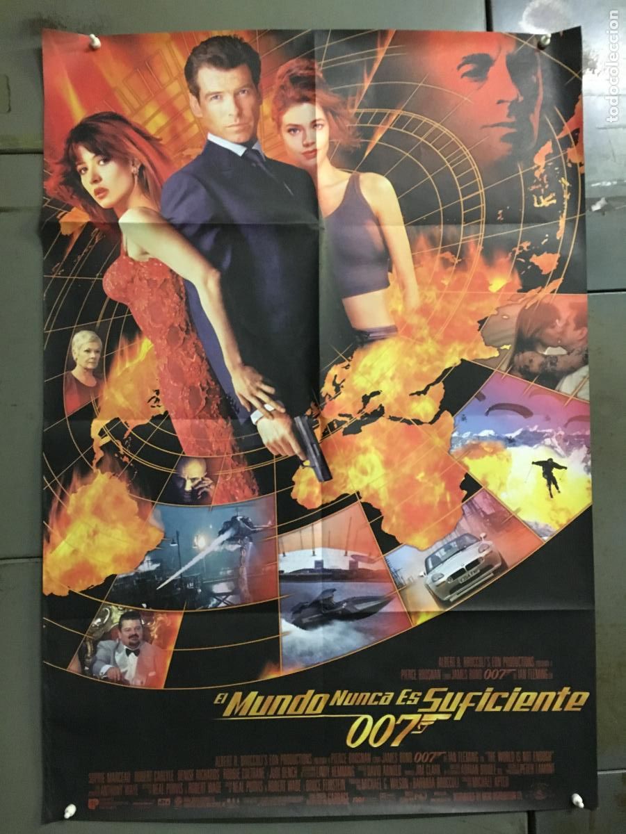 Cine: AEY77 EL MUNDO NUNCA ES SUFICIENTE JAMES BOND 007 BROSNAN POSTER ORIGINAL ESTRENO 70X100 h0