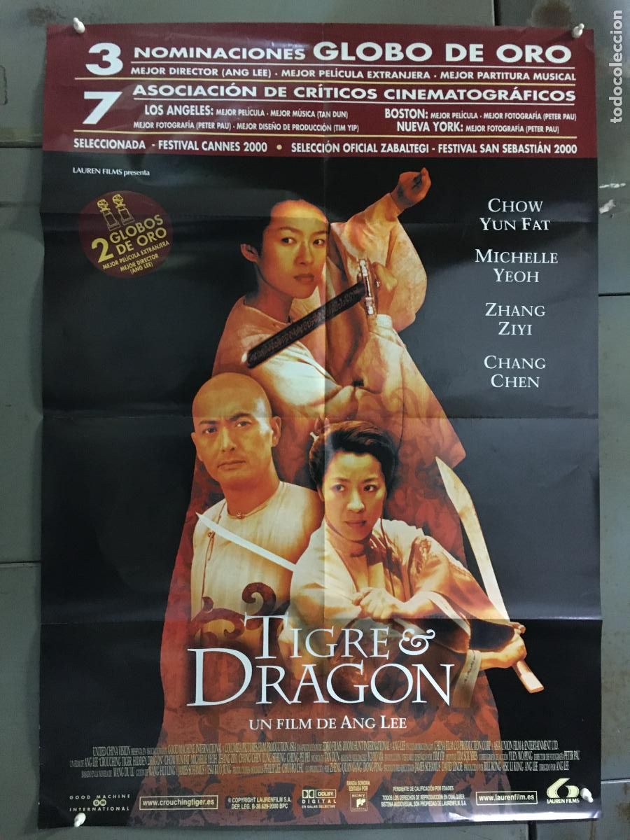 Cine: AEY98 TIGRE Y DRAGON AGN LEE CHOW YUN FAT POSTER ORIGINAL 70x100 ESTRENO h0