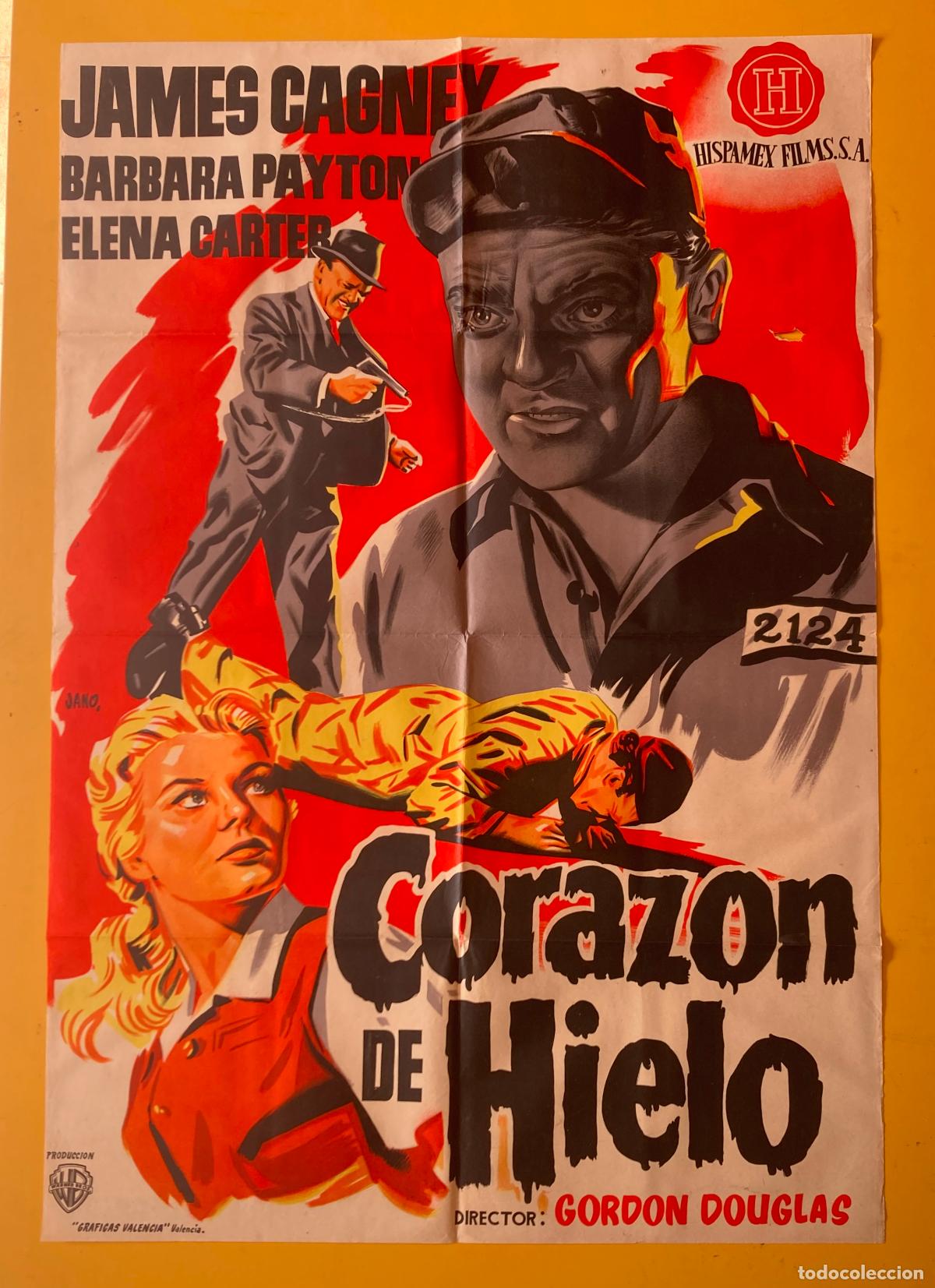Cine: POSTER ORIGINAL, CORAZON DE HIELO - JAMES GAGNEY