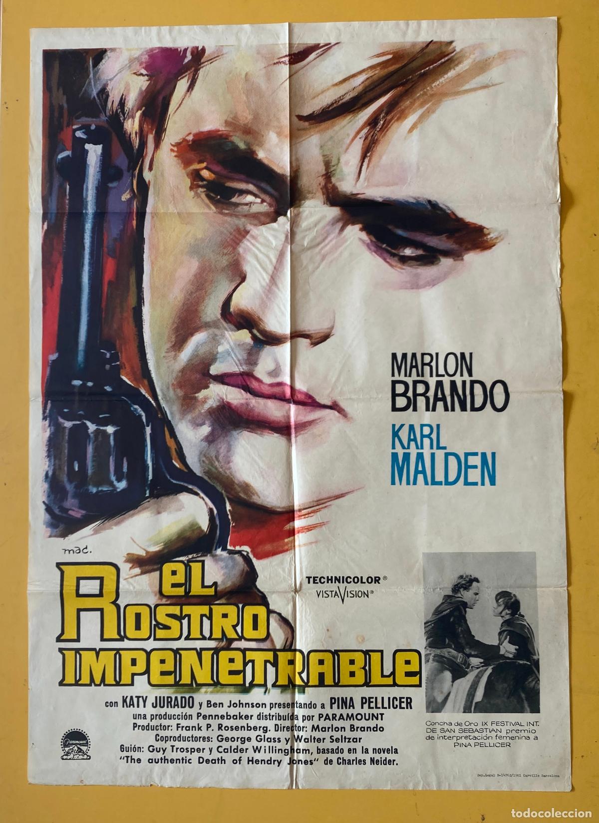 Cine: POSTER ORIGINAL, EL ROSTRO IMPENETRABLE - MARLON BRANDO