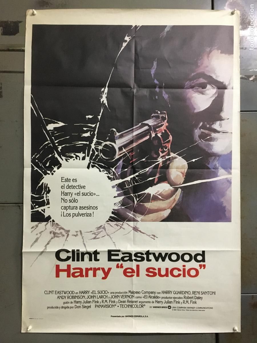 Cine: AEZ06 HARRY EL SUCIO DIRTY HARRY CLINT EASTWOOD DON SIEGEL POSTER ORIGINAL 70X100 ESPA&Ntilde;OL R-84 h1