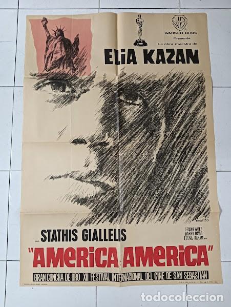 Cine: SMP 2128 AMERICA AMERICA ELIA KAZAN POSTER ORIGINAL 70X100 ESTRENO