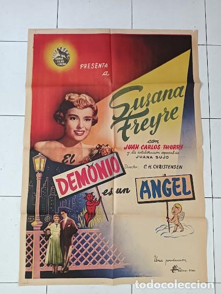 Cine: SMP 2133 EL DEMONIO ES UN ANGEL SUSANA FREYRE POSTER ORIGINAL 70X100 ESTRENO LITOGRAFIA