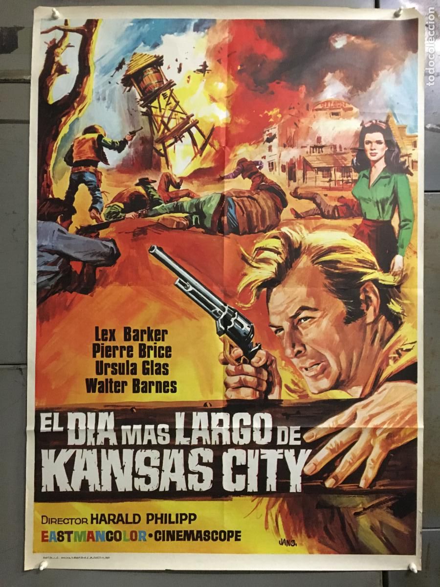 Cine: AEZ09 EL DIA MAS LARGO DE KANSAS CITY KARL MAY LEX BARKER PIERRE BRICE POSTER ORIG 70X100 ESTRENO h0