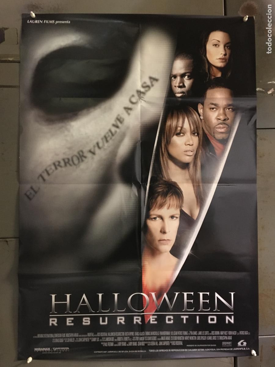 Cinema: AEZ10 HALLOWEEN 8 RESURRECTION JAMIE LEE CURTIS POSTER ORIGINAL 70X100 ESTRENO h1